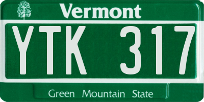 VT license plate YTK317