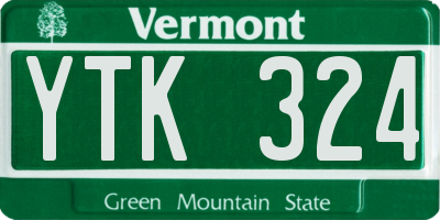 VT license plate YTK324