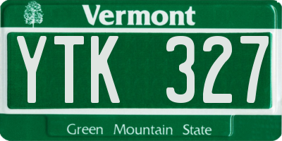 VT license plate YTK327