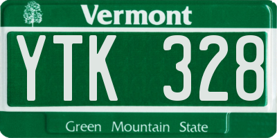 VT license plate YTK328
