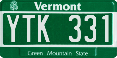 VT license plate YTK331
