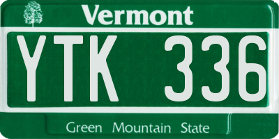 VT license plate YTK336