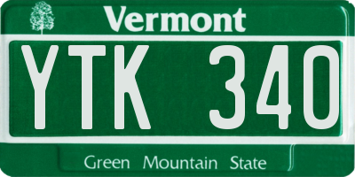 VT license plate YTK340