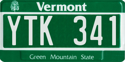 VT license plate YTK341