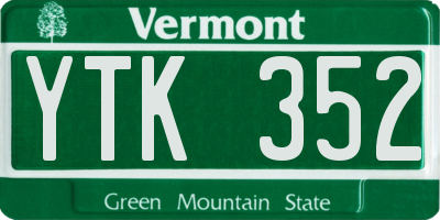 VT license plate YTK352