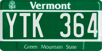 VT license plate YTK364