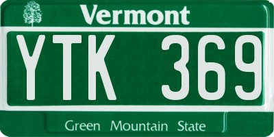 VT license plate YTK369