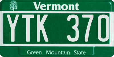 VT license plate YTK370