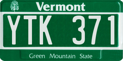 VT license plate YTK371
