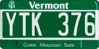 VT license plate YTK376