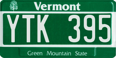 VT license plate YTK395