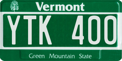 VT license plate YTK400