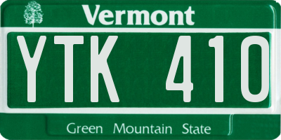 VT license plate YTK410