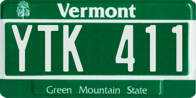 VT license plate YTK411