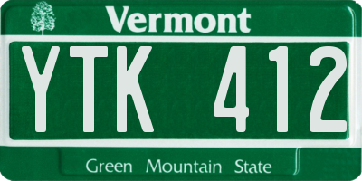 VT license plate YTK412