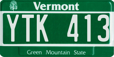 VT license plate YTK413