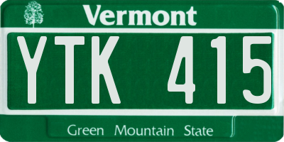VT license plate YTK415