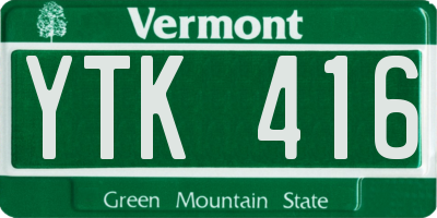 VT license plate YTK416