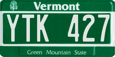 VT license plate YTK427