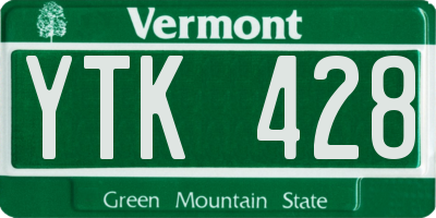 VT license plate YTK428