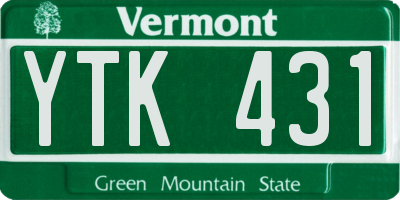 VT license plate YTK431