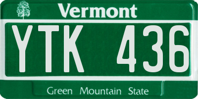 VT license plate YTK436