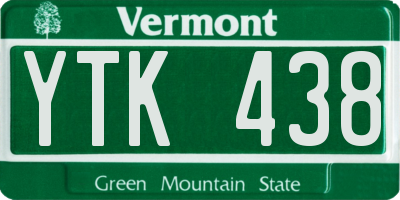 VT license plate YTK438