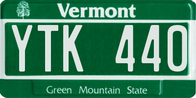 VT license plate YTK440