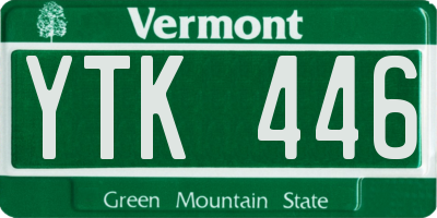 VT license plate YTK446