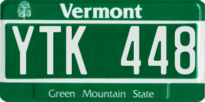 VT license plate YTK448