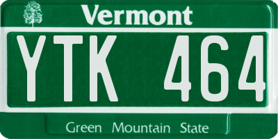 VT license plate YTK464
