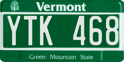 VT license plate YTK468