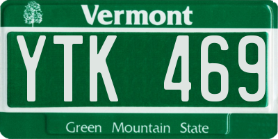 VT license plate YTK469