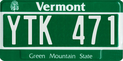 VT license plate YTK471