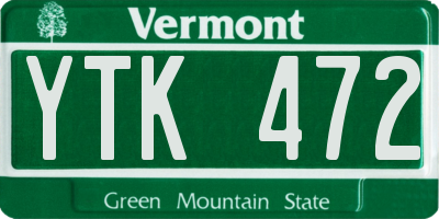 VT license plate YTK472