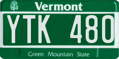 VT license plate YTK480