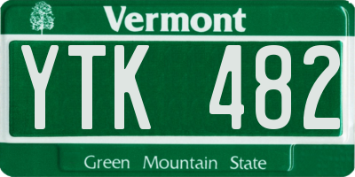 VT license plate YTK482