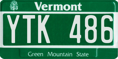 VT license plate YTK486