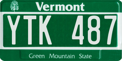 VT license plate YTK487