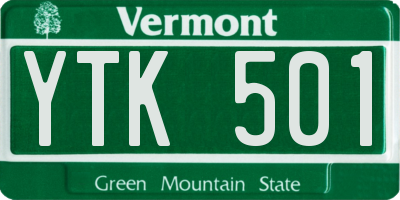 VT license plate YTK501