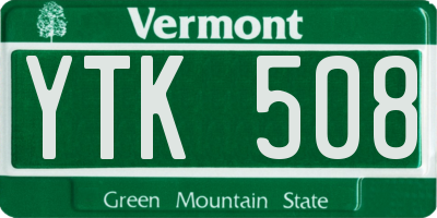VT license plate YTK508