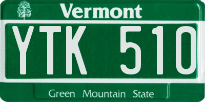 VT license plate YTK510