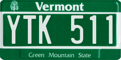 VT license plate YTK511