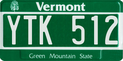 VT license plate YTK512