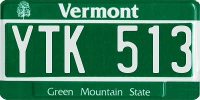 VT license plate YTK513