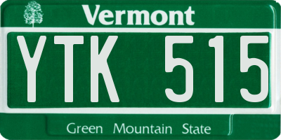 VT license plate YTK515