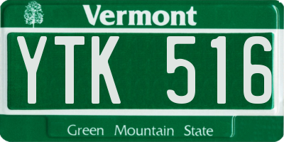 VT license plate YTK516