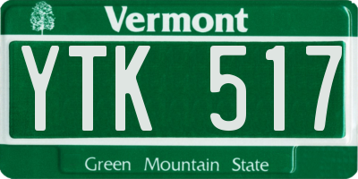 VT license plate YTK517