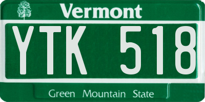 VT license plate YTK518
