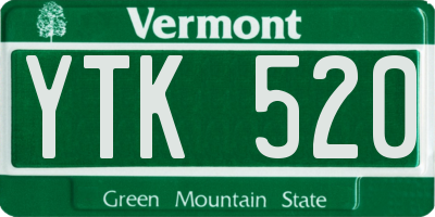 VT license plate YTK520